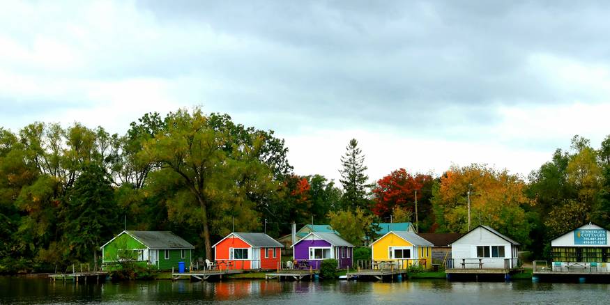 Row of colorful Michigan homes symbolizing inclusive fair-housing protections